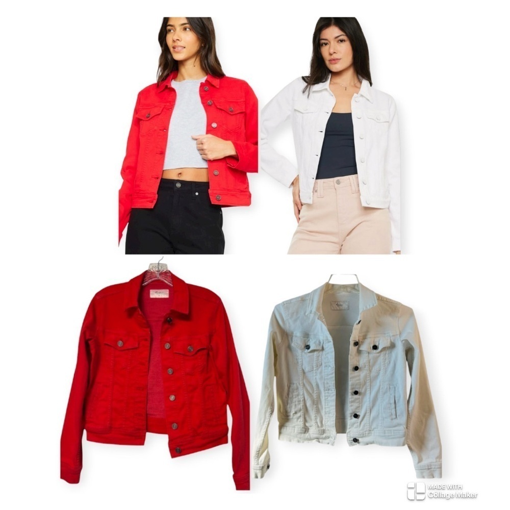 KanCan Denim Jacket bundle red and white